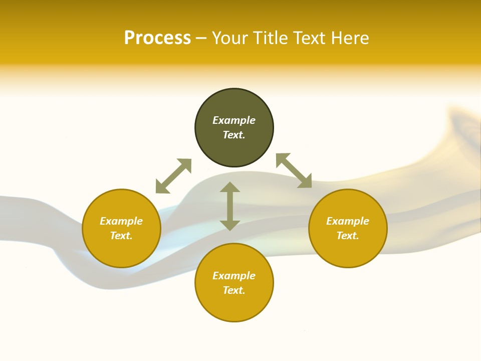 A Blue And Yellow Wave On A White Background PowerPoint Template