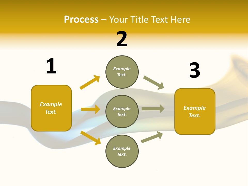 A Blue And Yellow Wave On A White Background PowerPoint Template