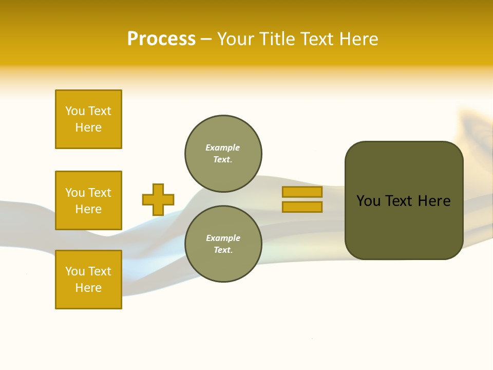 A Blue And Yellow Wave On A White Background PowerPoint Template