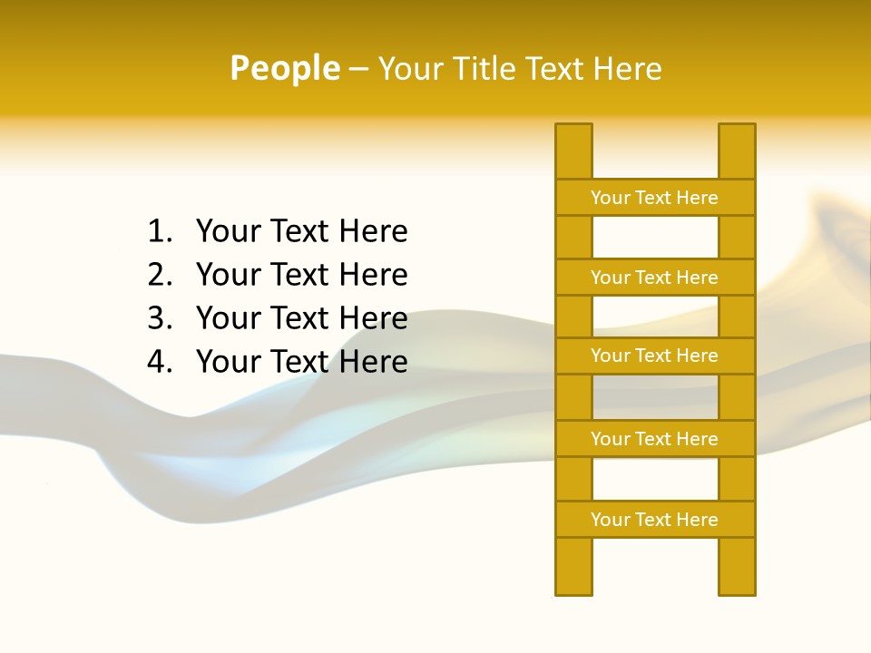 A Blue And Yellow Wave On A White Background PowerPoint Template