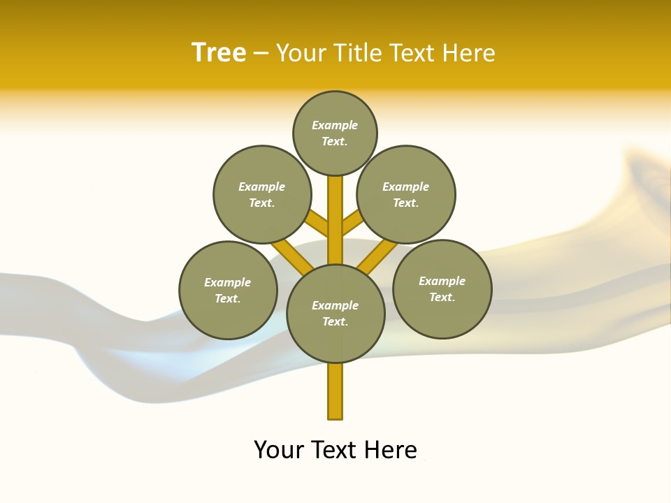 A Blue And Yellow Wave On A White Background PowerPoint Template