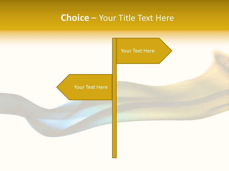 A Blue And Yellow Wave On A White Background PowerPoint Template
