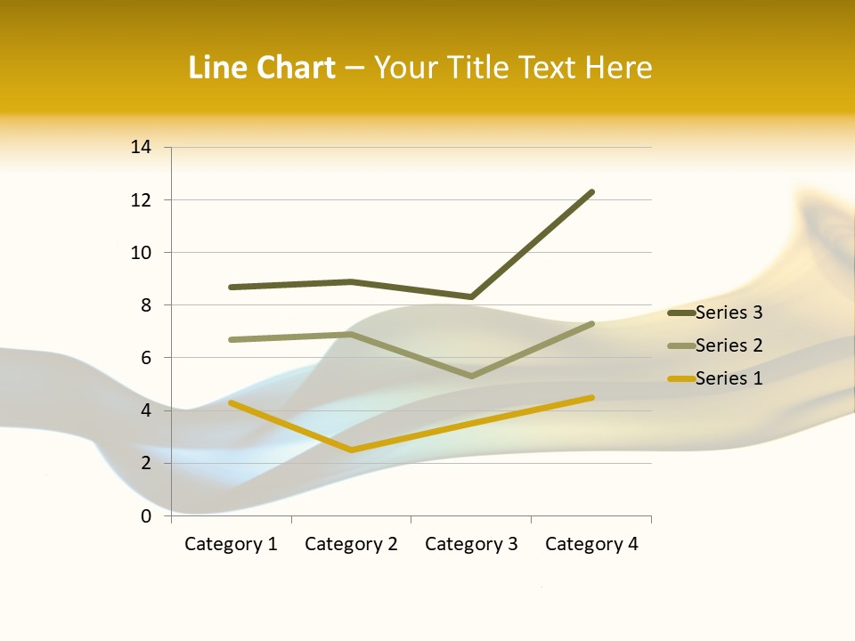 A Blue And Yellow Wave On A White Background PowerPoint Template