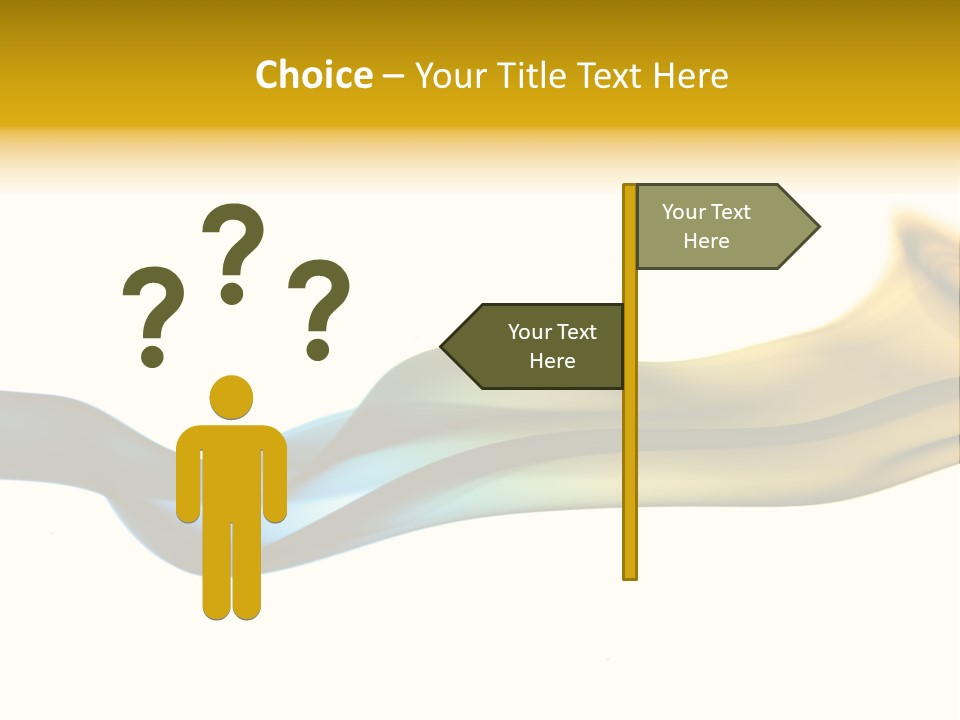 A Blue And Yellow Wave On A White Background PowerPoint Template