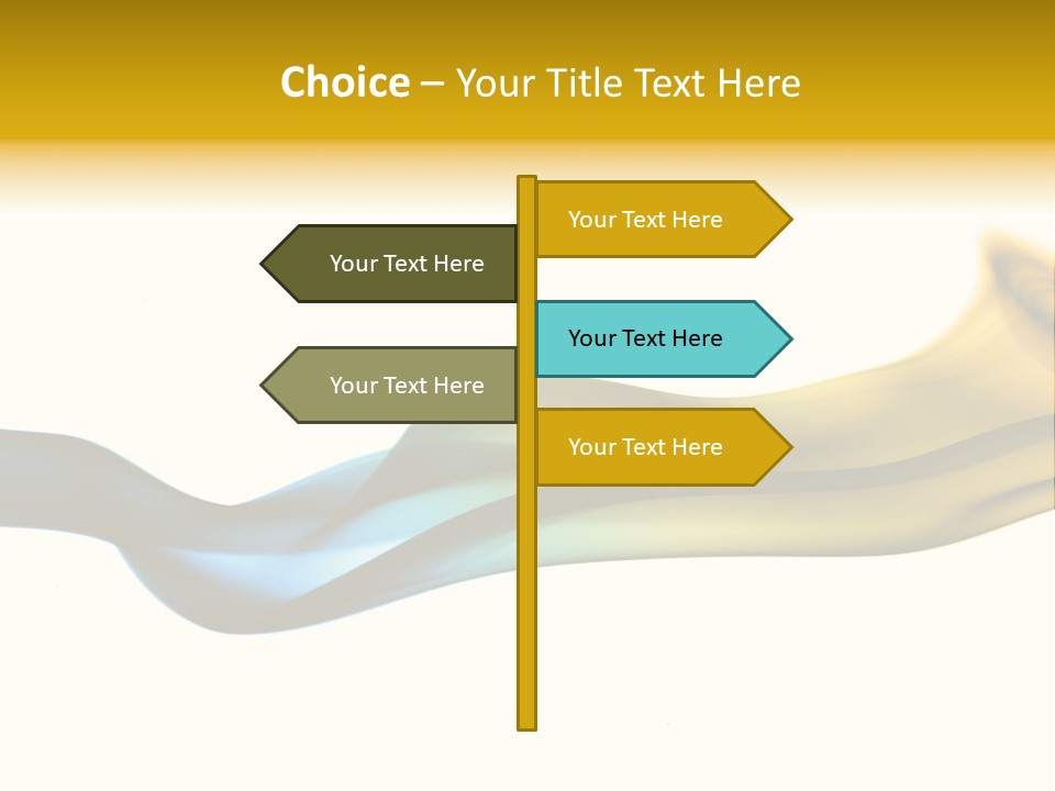 A Blue And Yellow Wave On A White Background PowerPoint Template