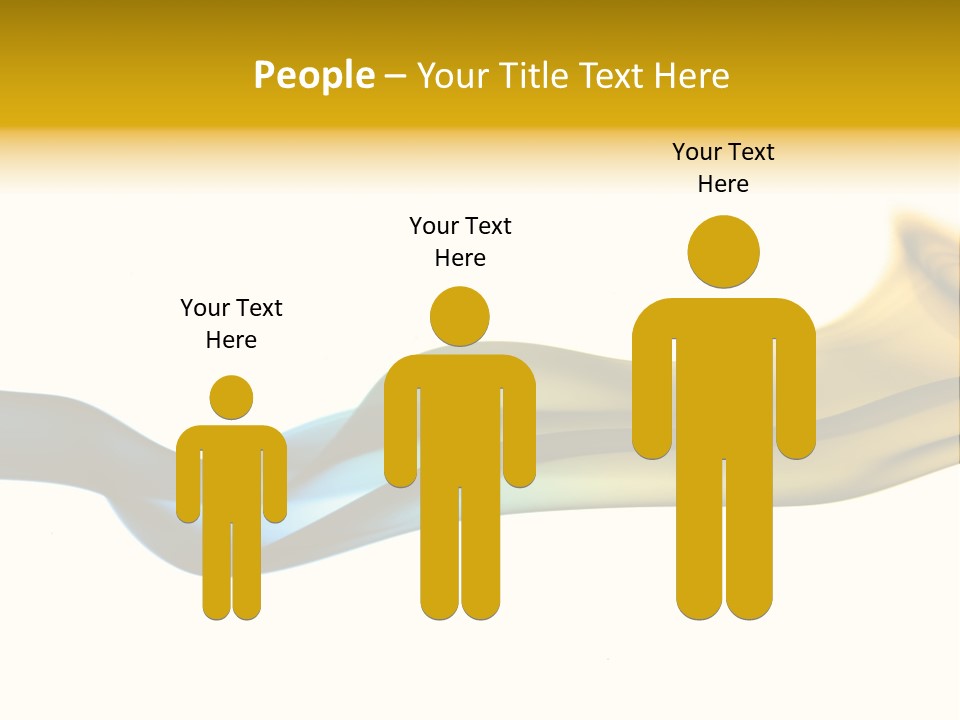 A Blue And Yellow Wave On A White Background PowerPoint Template