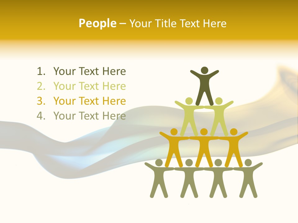 A Blue And Yellow Wave On A White Background PowerPoint Template