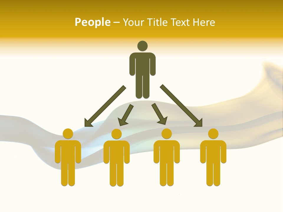 A Blue And Yellow Wave On A White Background PowerPoint Template