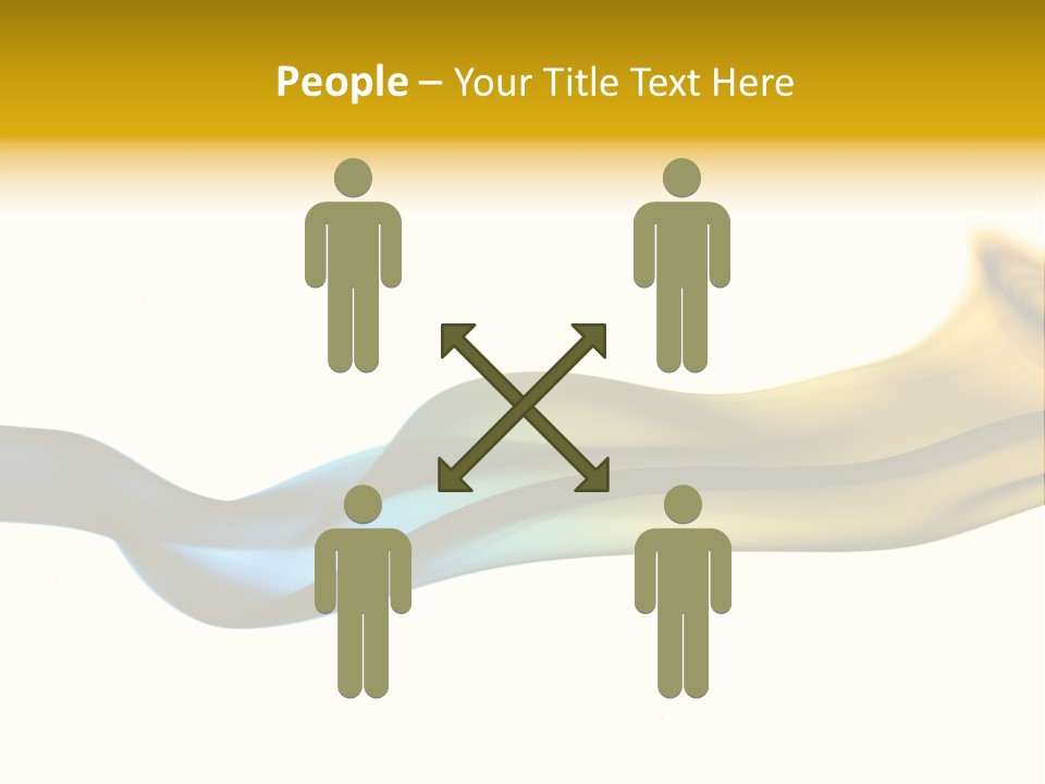 A Blue And Yellow Wave On A White Background PowerPoint Template