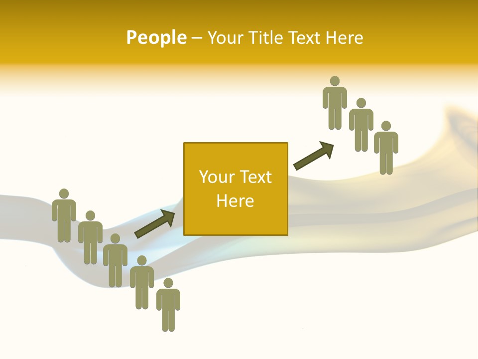 A Blue And Yellow Wave On A White Background PowerPoint Template