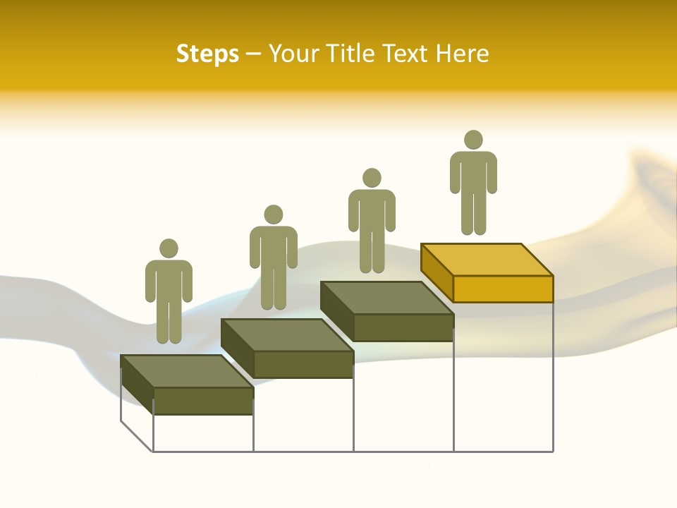 A Blue And Yellow Wave On A White Background PowerPoint Template