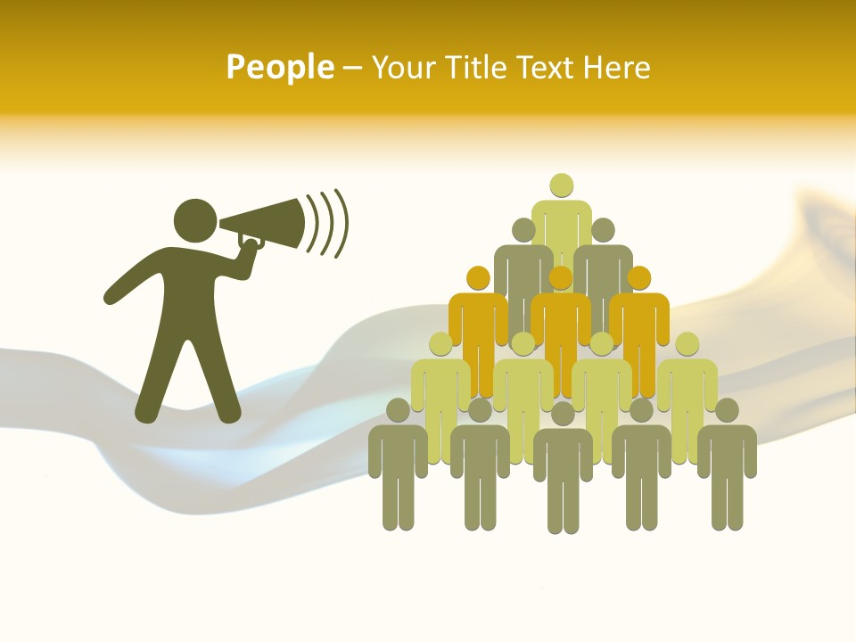 A Blue And Yellow Wave On A White Background PowerPoint Template