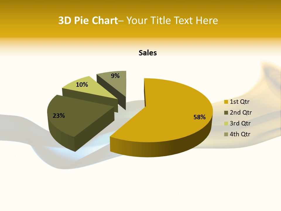 A Blue And Yellow Wave On A White Background PowerPoint Template