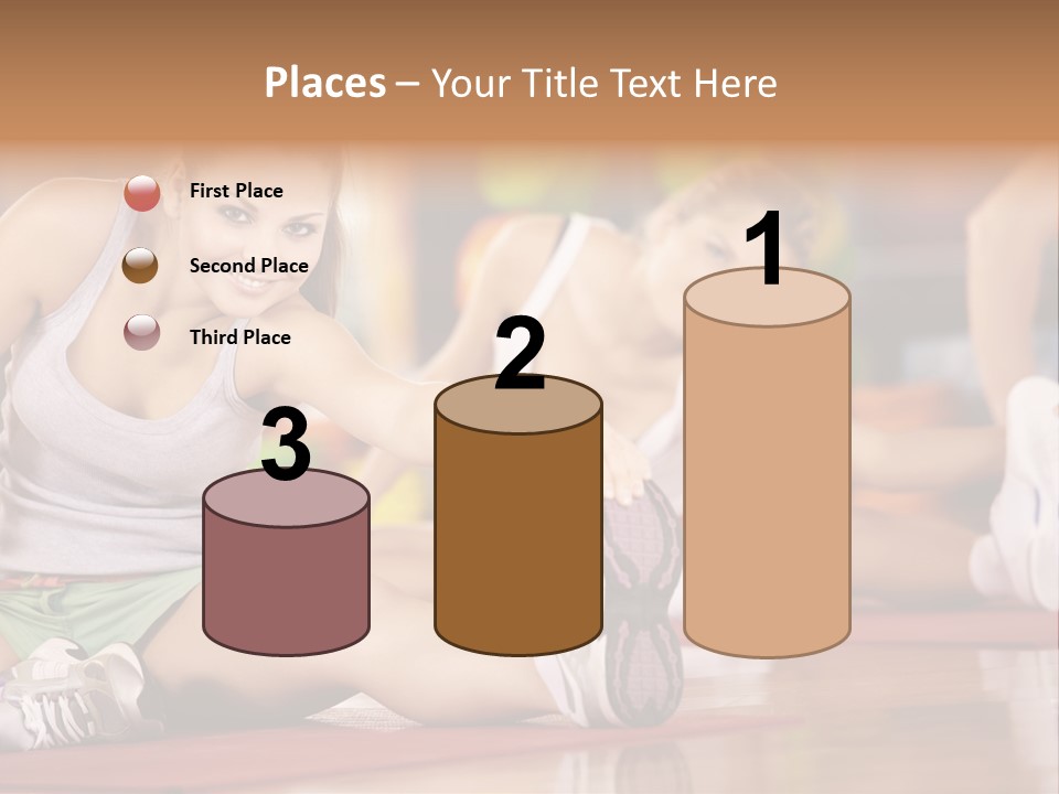 A Group Of Women Sitting On The Floor In A Gym PowerPoint Template