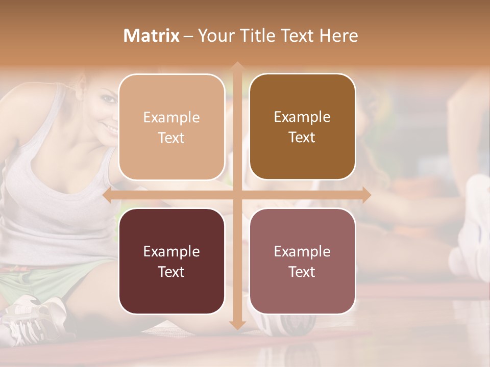 A Group Of Women Sitting On The Floor In A Gym PowerPoint Template