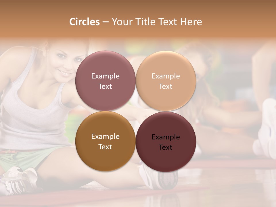 A Group Of Women Sitting On The Floor In A Gym PowerPoint Template