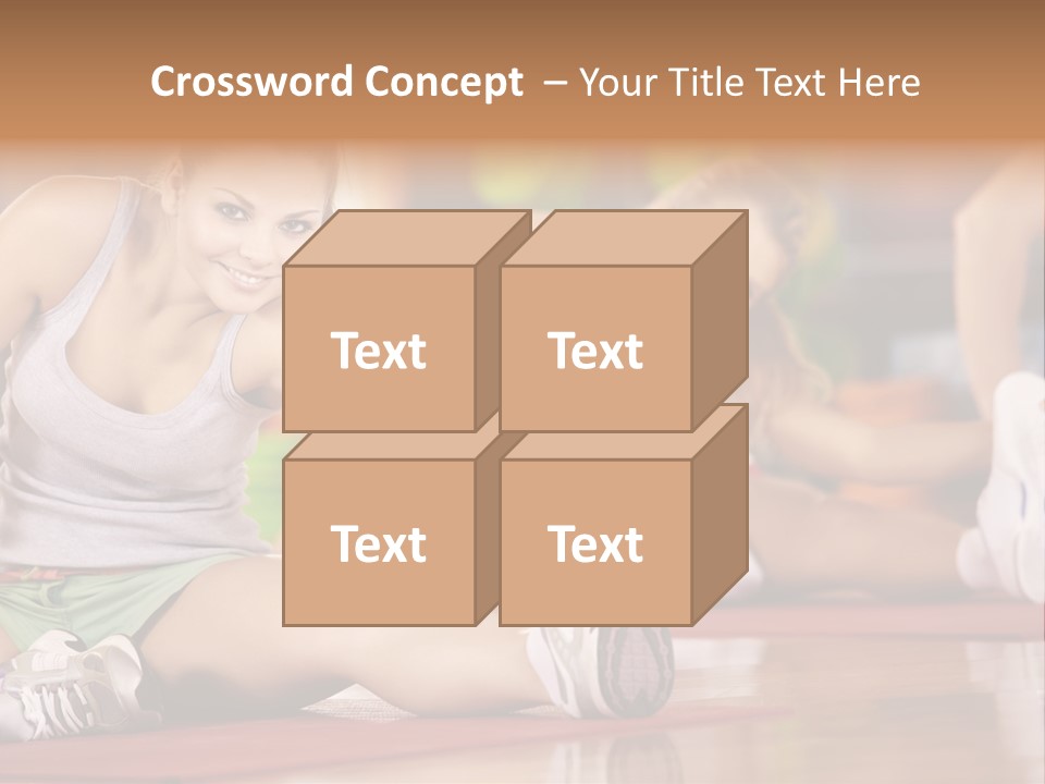 A Group Of Women Sitting On The Floor In A Gym PowerPoint Template