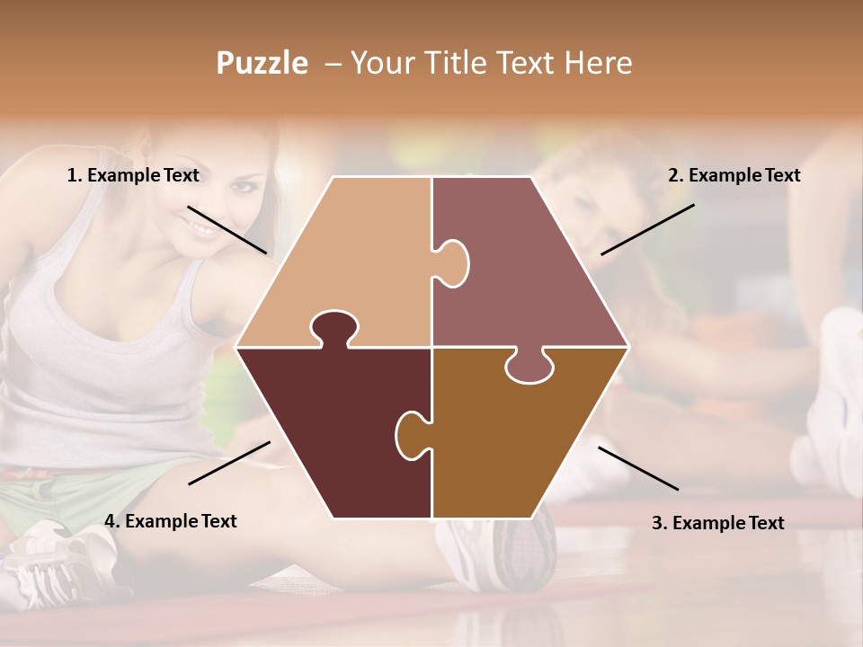 A Group Of Women Sitting On The Floor In A Gym PowerPoint Template