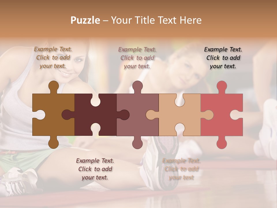 A Group Of Women Sitting On The Floor In A Gym PowerPoint Template