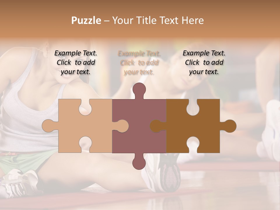 A Group Of Women Sitting On The Floor In A Gym PowerPoint Template