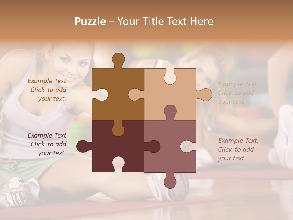 A Group Of Women Sitting On The Floor In A Gym PowerPoint Template