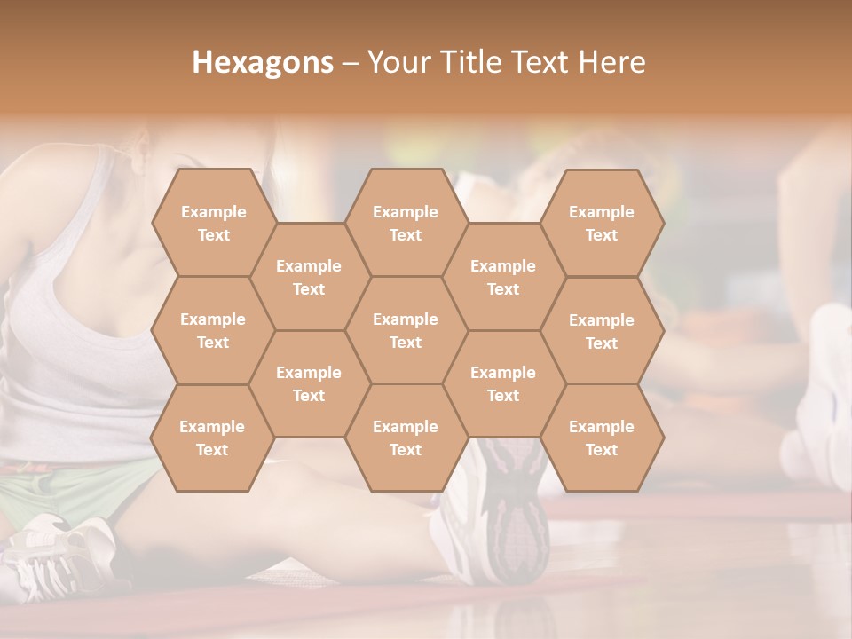 A Group Of Women Sitting On The Floor In A Gym PowerPoint Template