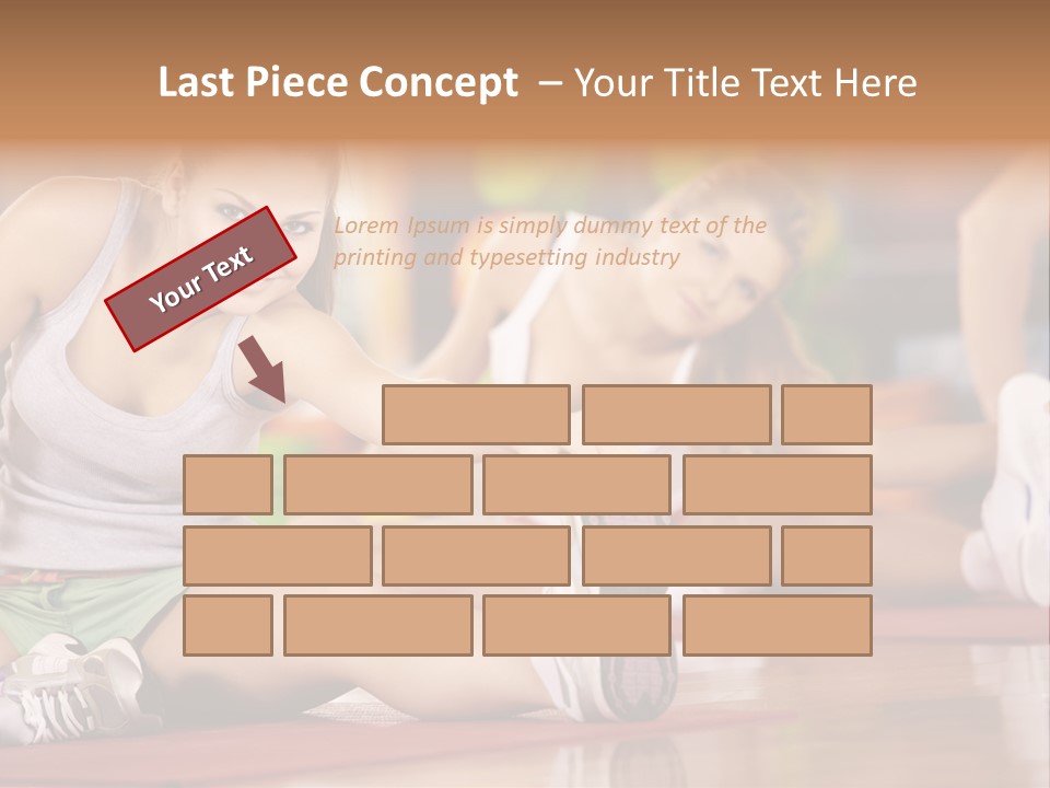 A Group Of Women Sitting On The Floor In A Gym PowerPoint Template