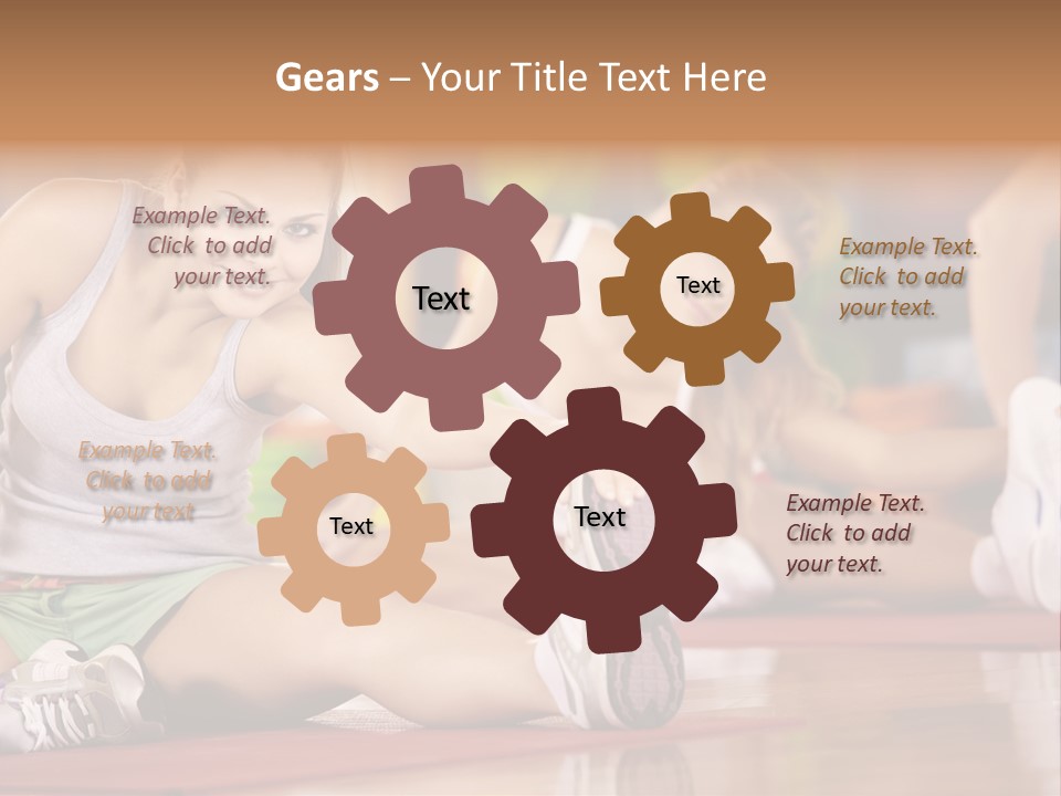 A Group Of Women Sitting On The Floor In A Gym PowerPoint Template