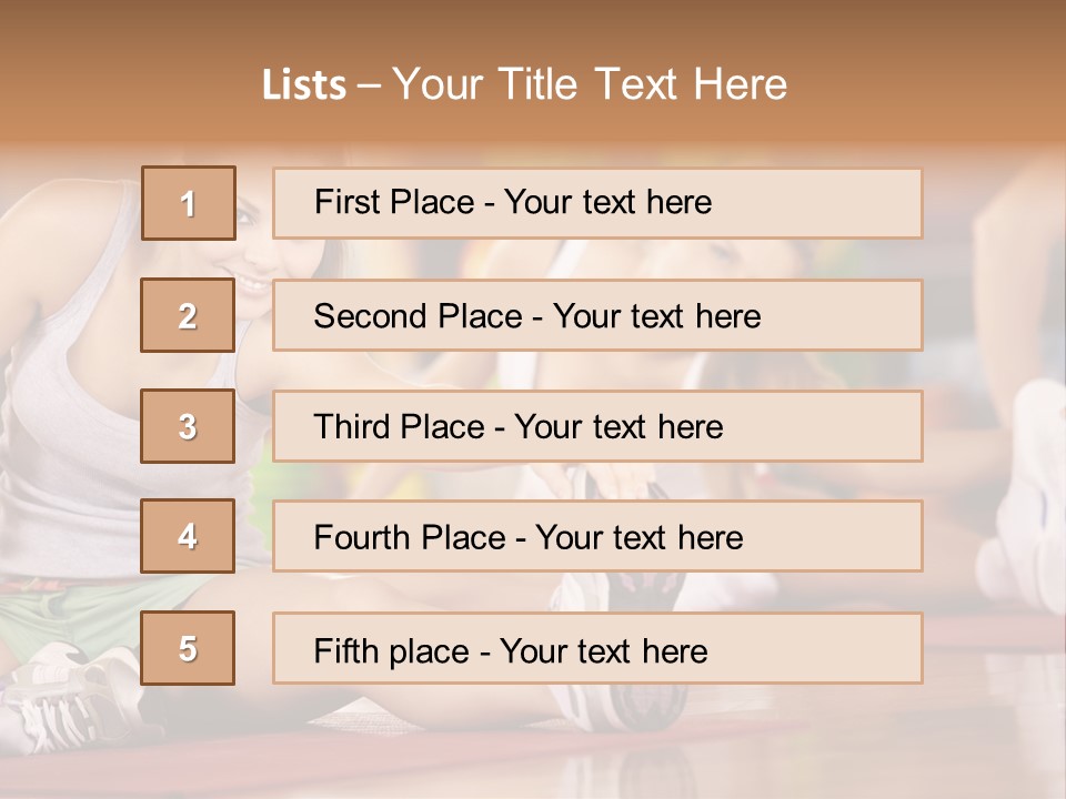 A Group Of Women Sitting On The Floor In A Gym PowerPoint Template