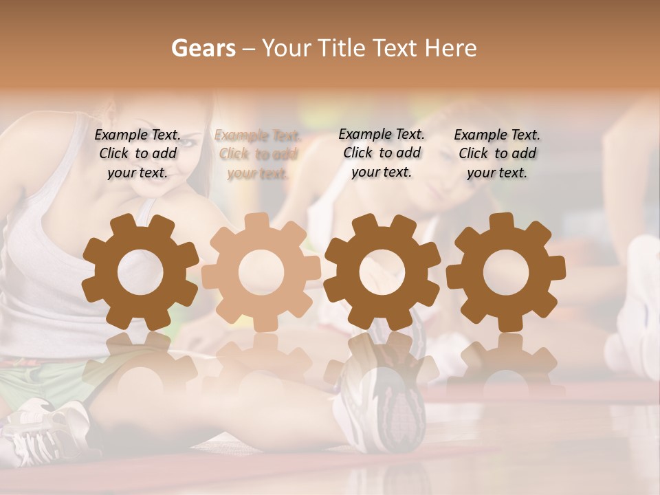 A Group Of Women Sitting On The Floor In A Gym PowerPoint Template