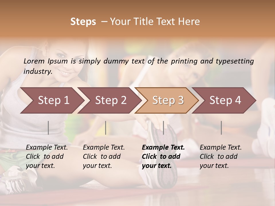 A Group Of Women Sitting On The Floor In A Gym PowerPoint Template