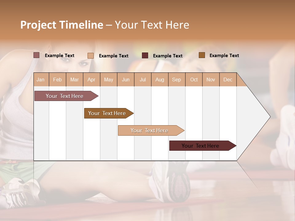A Group Of Women Sitting On The Floor In A Gym PowerPoint Template