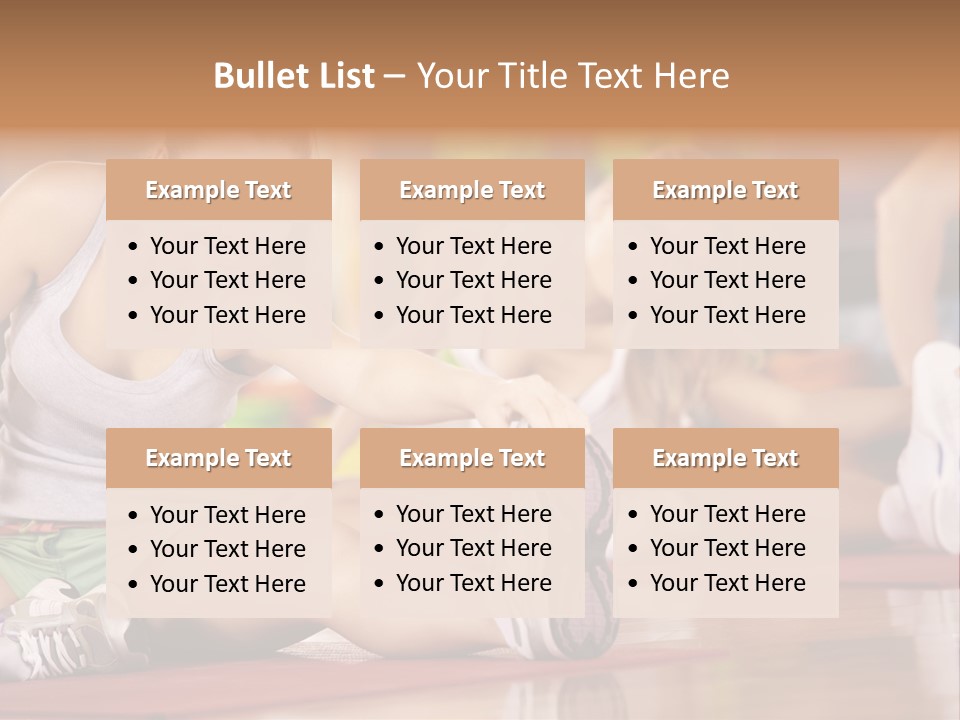 A Group Of Women Sitting On The Floor In A Gym PowerPoint Template