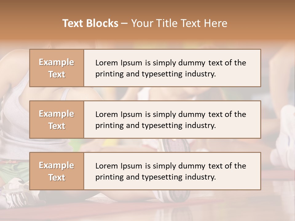 A Group Of Women Sitting On The Floor In A Gym PowerPoint Template