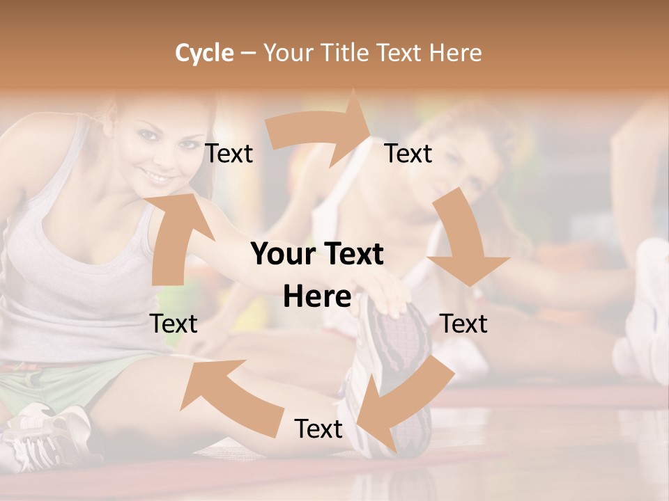 A Group Of Women Sitting On The Floor In A Gym PowerPoint Template