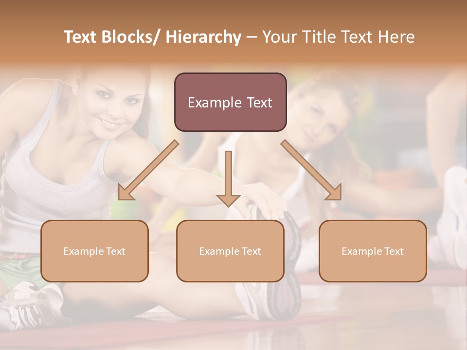 A Group Of Women Sitting On The Floor In A Gym PowerPoint Template