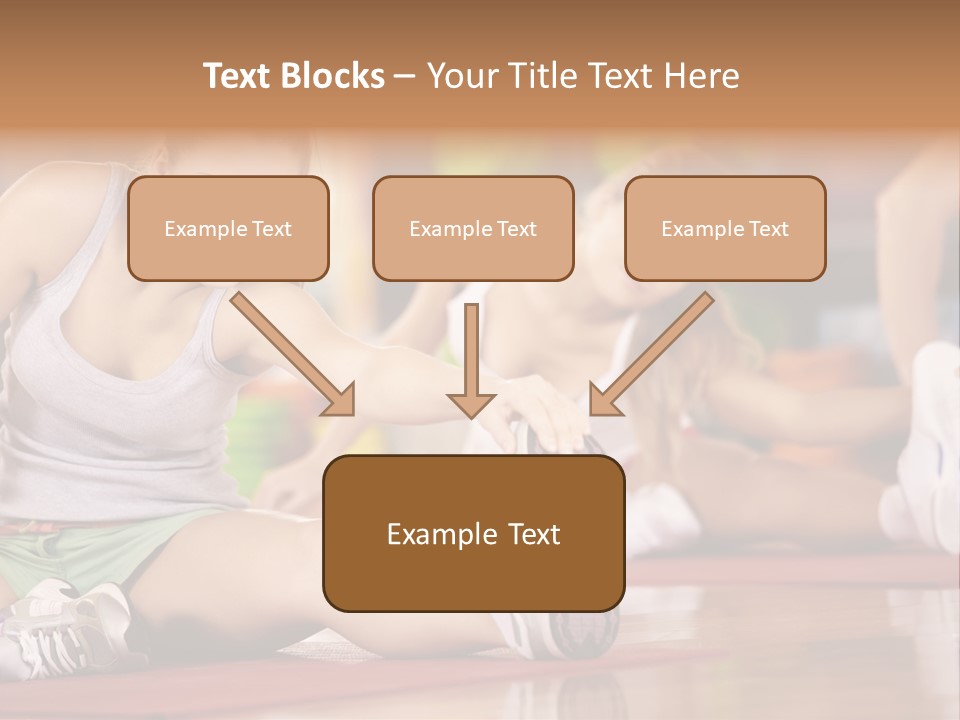 A Group Of Women Sitting On The Floor In A Gym PowerPoint Template