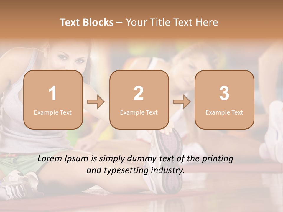 A Group Of Women Sitting On The Floor In A Gym PowerPoint Template