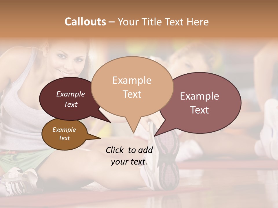 A Group Of Women Sitting On The Floor In A Gym PowerPoint Template