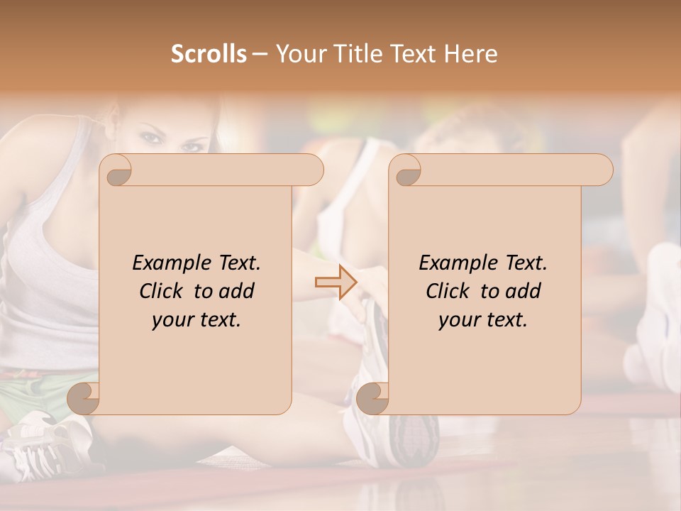 A Group Of Women Sitting On The Floor In A Gym PowerPoint Template