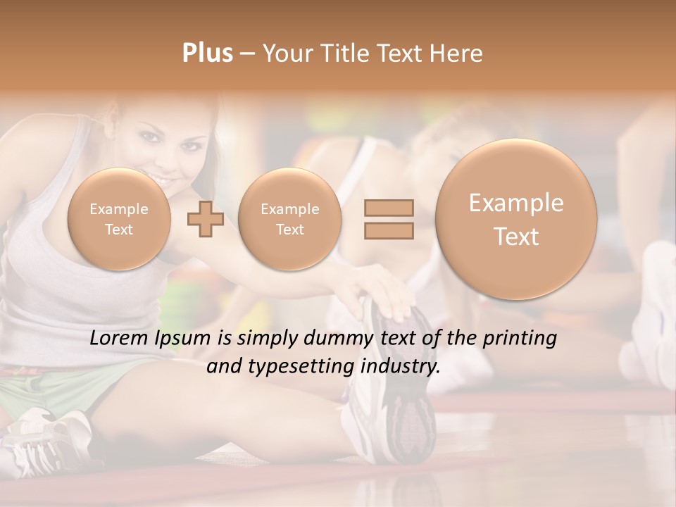 A Group Of Women Sitting On The Floor In A Gym PowerPoint Template