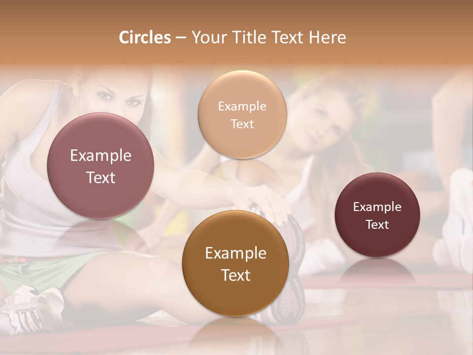A Group Of Women Sitting On The Floor In A Gym PowerPoint Template