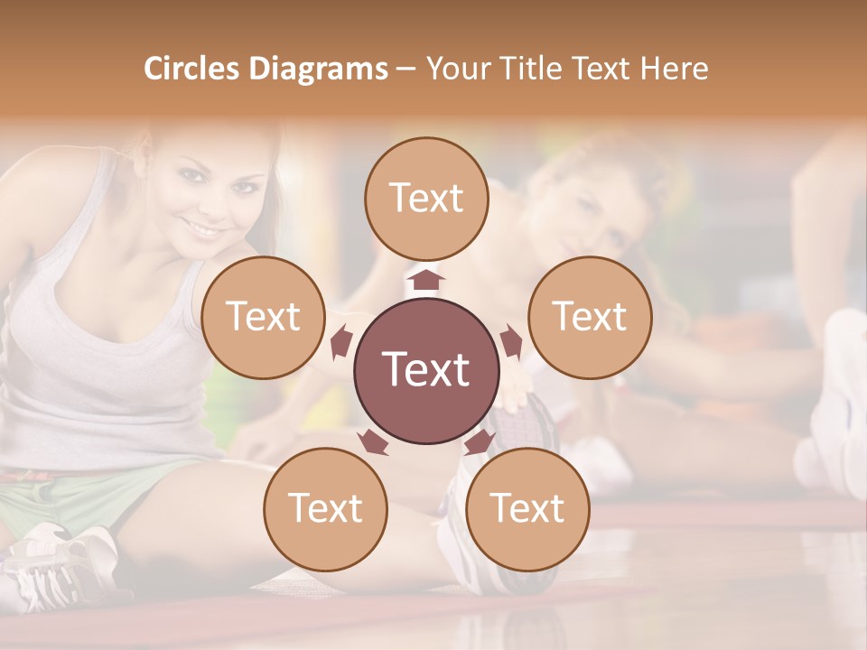 A Group Of Women Sitting On The Floor In A Gym PowerPoint Template