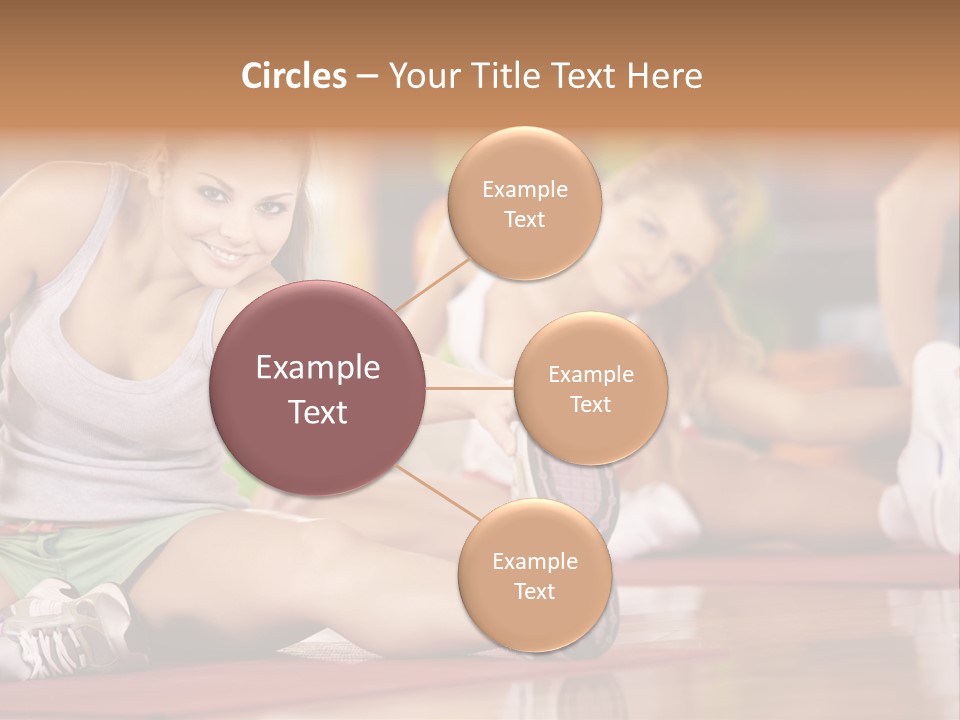 A Group Of Women Sitting On The Floor In A Gym PowerPoint Template