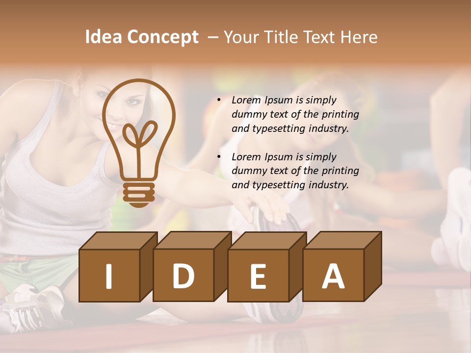 A Group Of Women Sitting On The Floor In A Gym PowerPoint Template