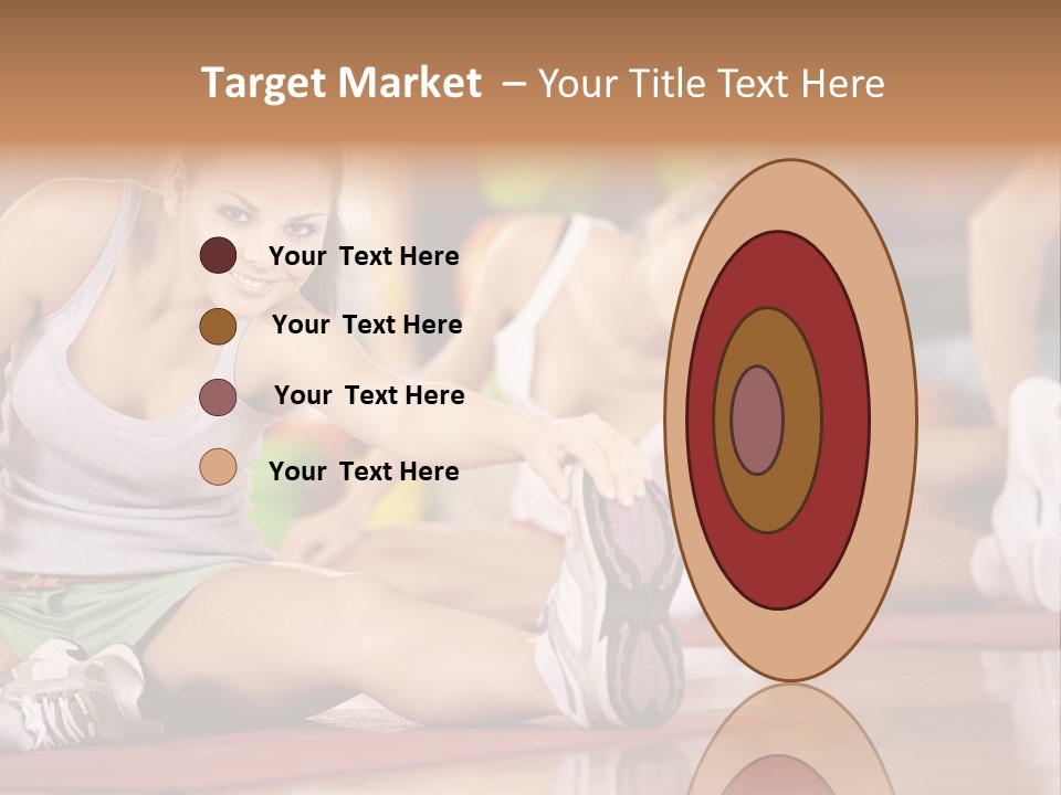 A Group Of Women Sitting On The Floor In A Gym PowerPoint Template