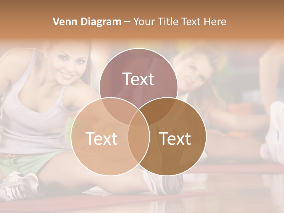 A Group Of Women Sitting On The Floor In A Gym PowerPoint Template