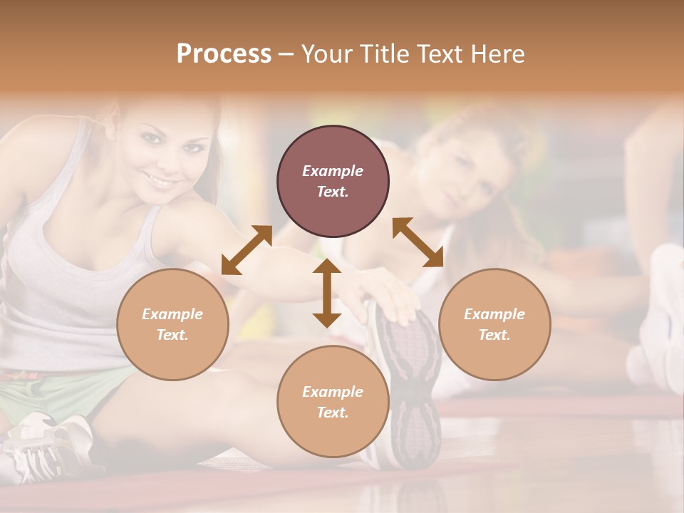A Group Of Women Sitting On The Floor In A Gym PowerPoint Template