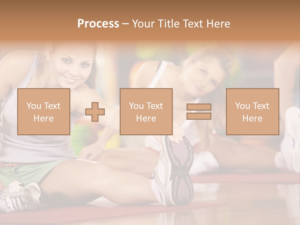 A Group Of Women Sitting On The Floor In A Gym PowerPoint Template