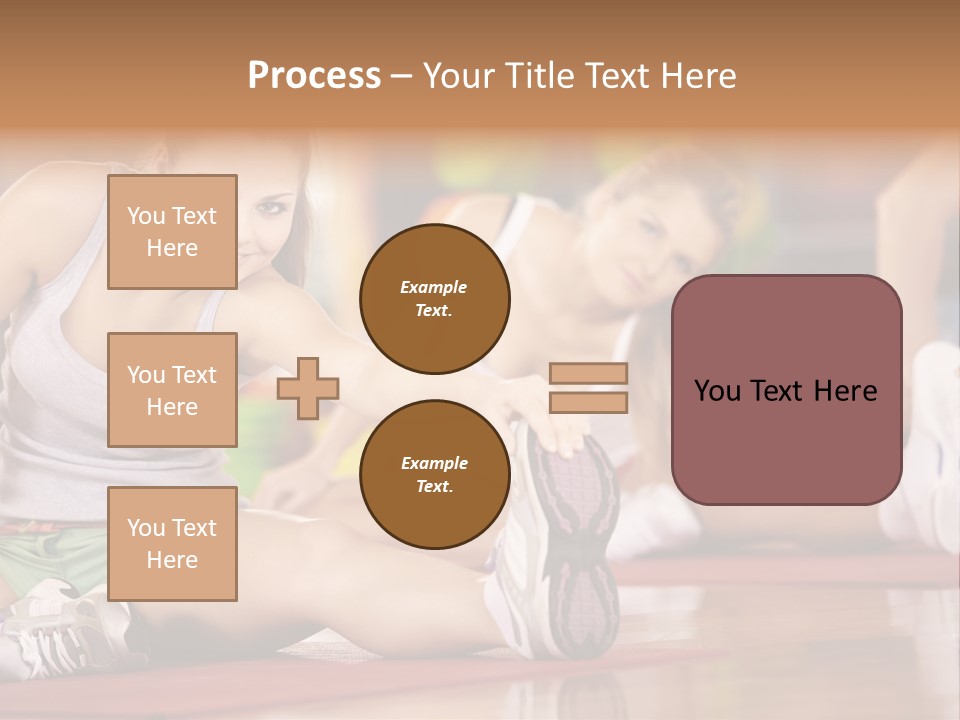 A Group Of Women Sitting On The Floor In A Gym PowerPoint Template